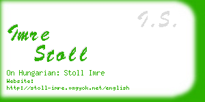 imre stoll business card